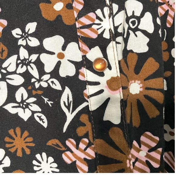 COWGIRL UP 100% Cotton Floral Western Shirt w/ Brown Lace Detail XL - Picture 11 of 13